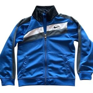 Nike Boys Track Jacket Blue Zip-Up Size 6 Polyester